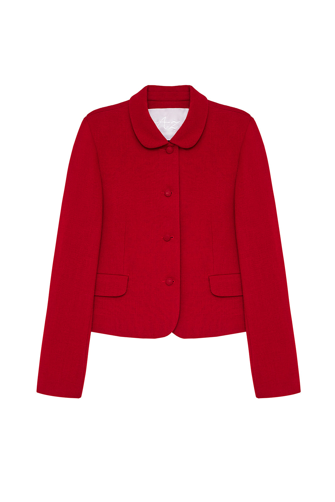 Esha Jacket - 100% wool jacket in red | AZI Land