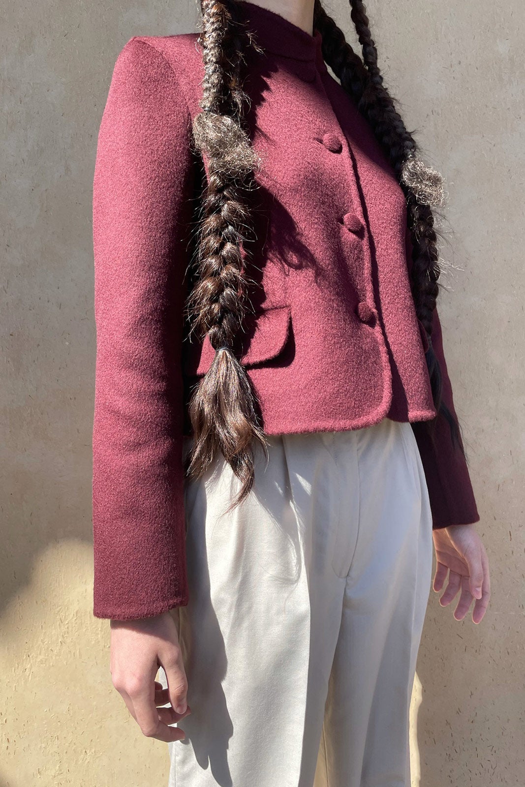 Shay Jacket - 100% wool jacket in black – AZI Land