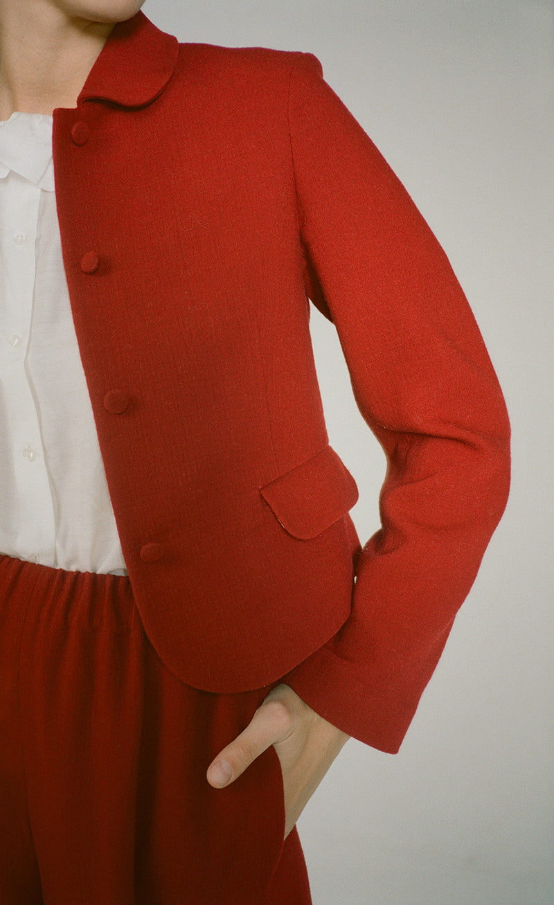 Esha Jacket - 100% wool jacket in red | AZI Land